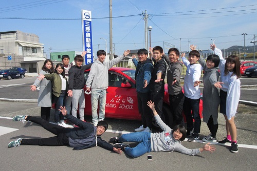 兵庫県三原自動車教習所の合宿の様子